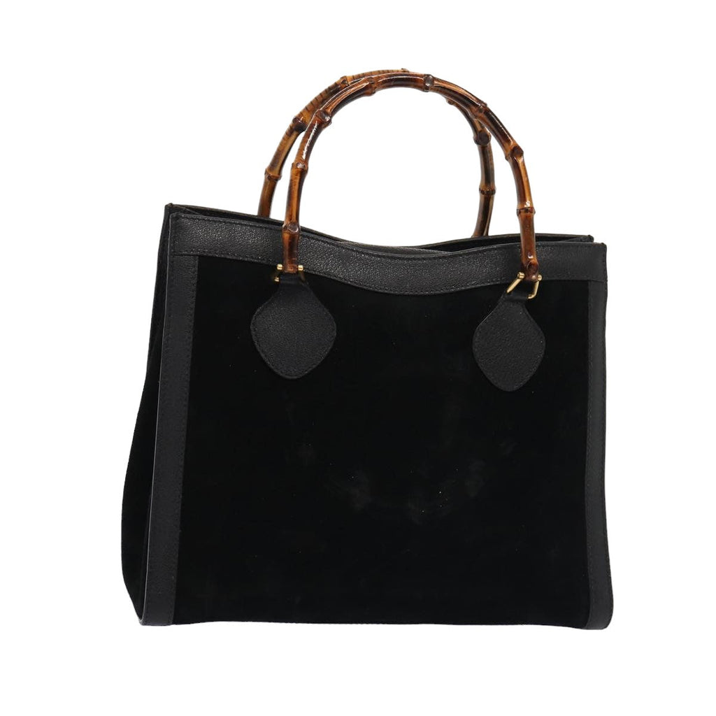 GUCCI Bamboo Hand Bag Suede Black 002 2853 0260 0 ep4973