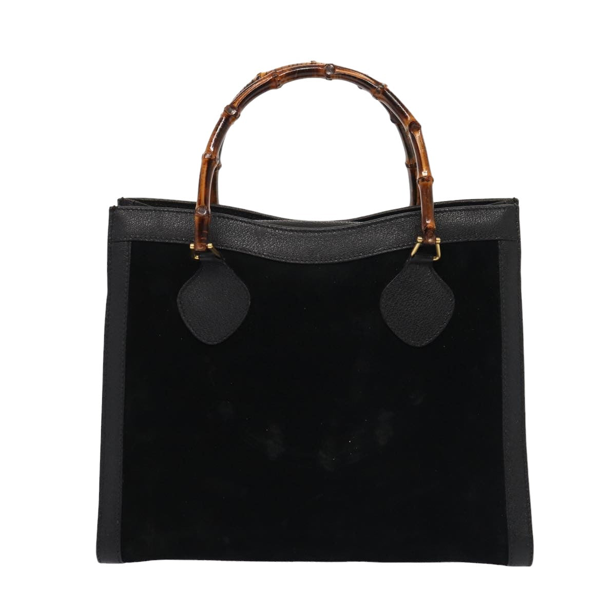 GUCCI Bamboo Hand Bag Suede Black 002 2853 0260 0 ep4973
