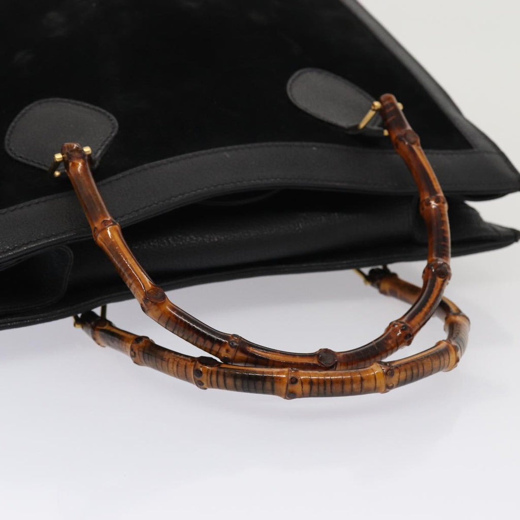 GUCCI Bamboo Hand Bag Suede Black 002 2853 0260 0 ep4973
