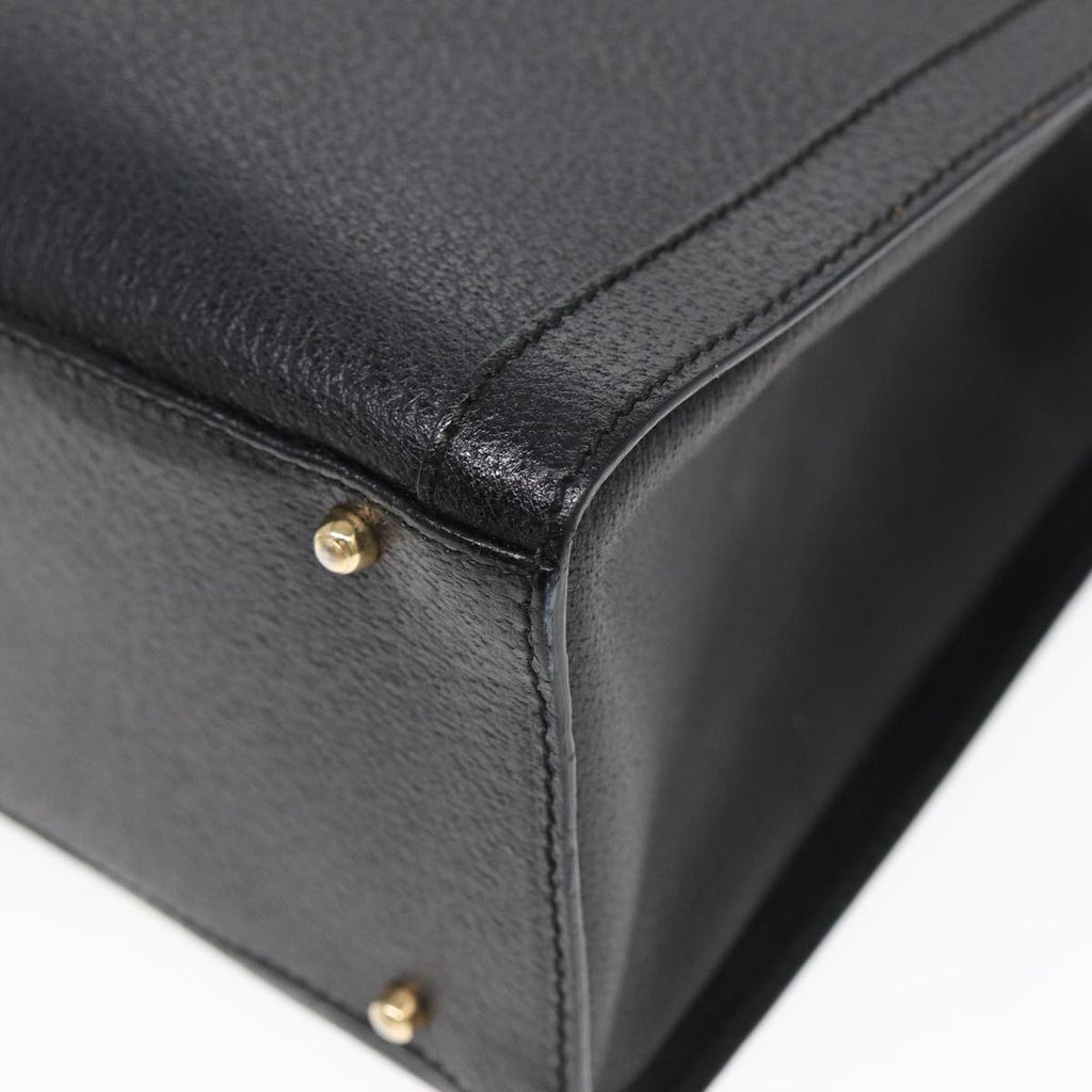 GUCCI Bamboo Hand Bag Leather Black ep4975