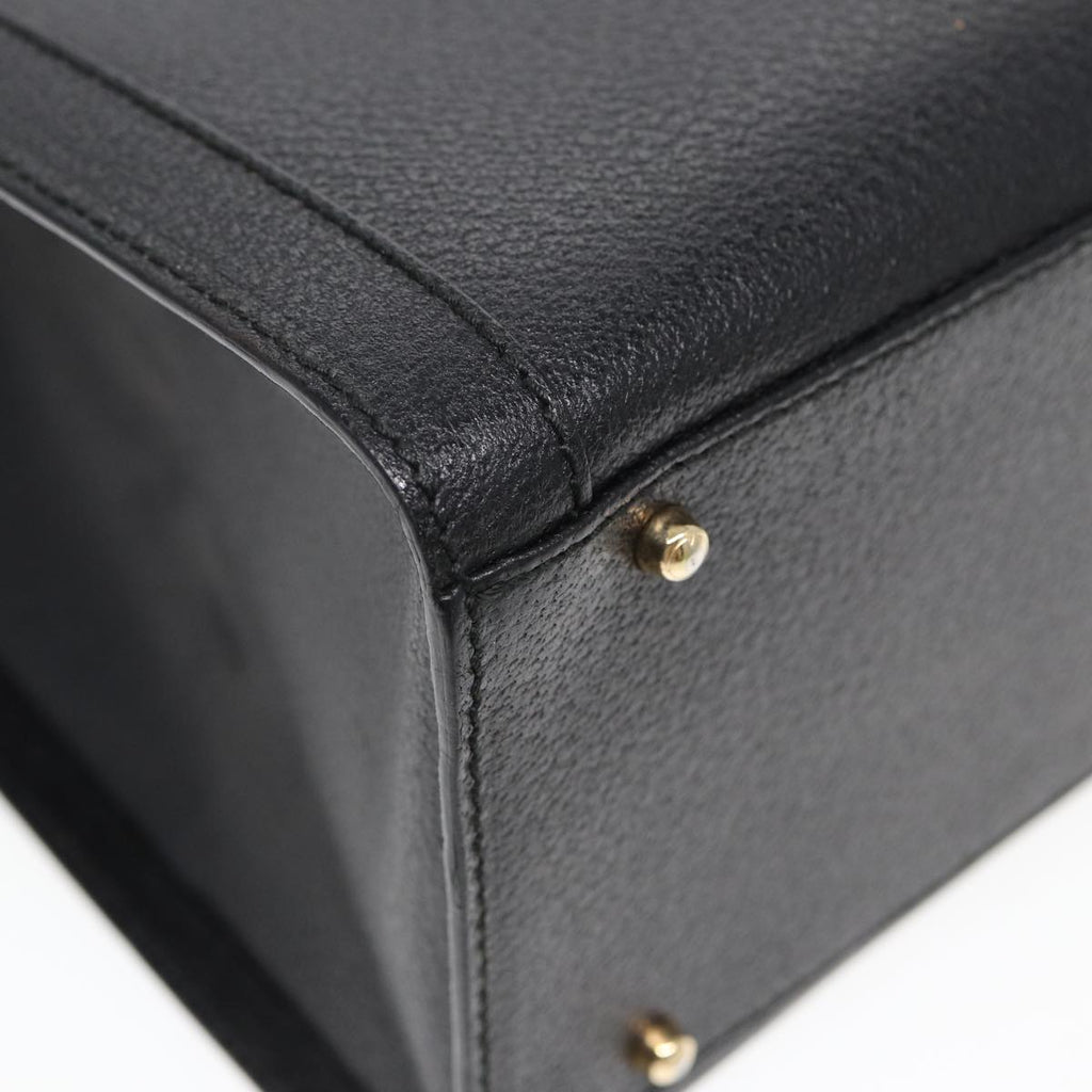 GUCCI Bamboo Hand Bag Leather Black ep4975