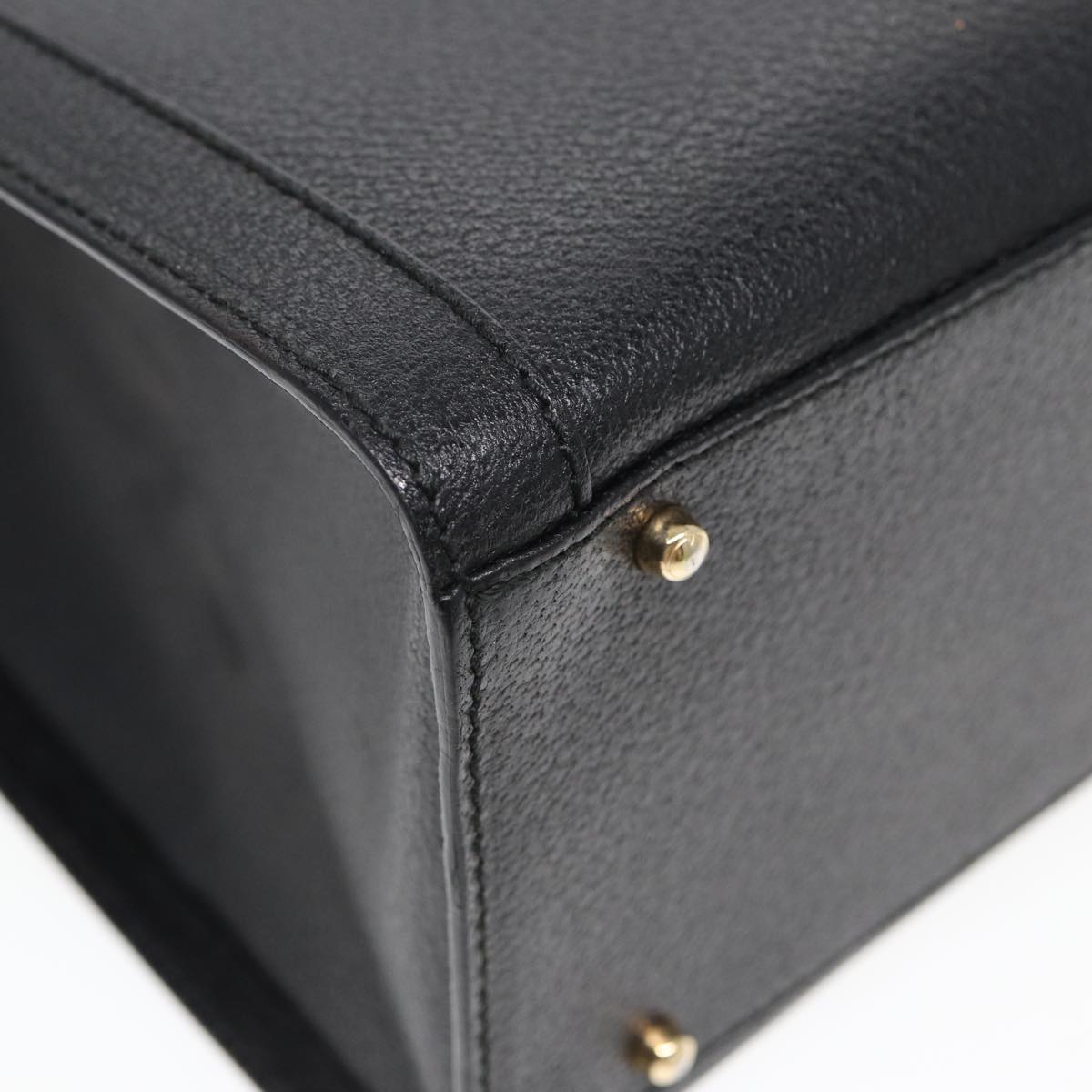 GUCCI Bamboo Hand Bag Leather Black ep4975