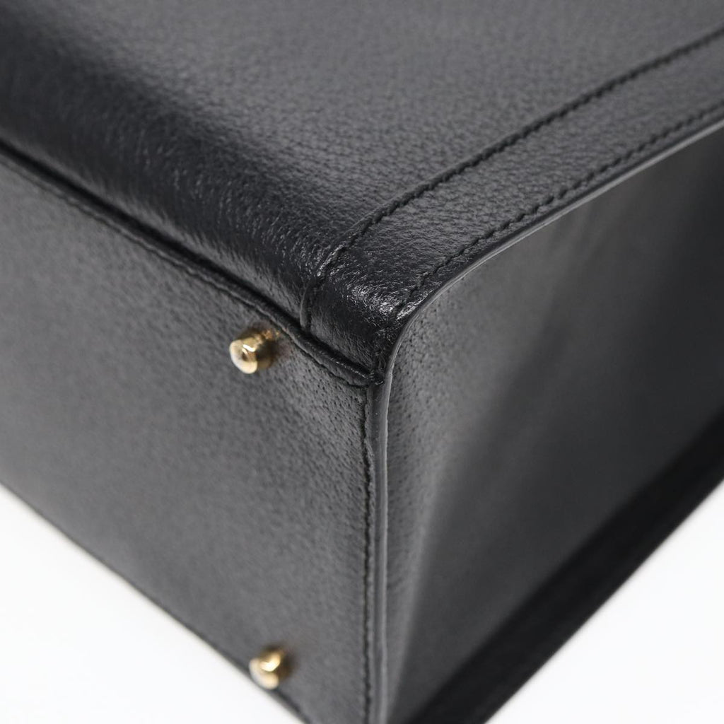 GUCCI Bamboo Hand Bag Leather Black ep4975