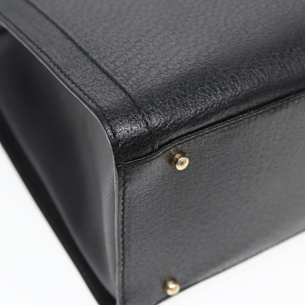 GUCCI Bamboo Hand Bag Leather Black ep4975
