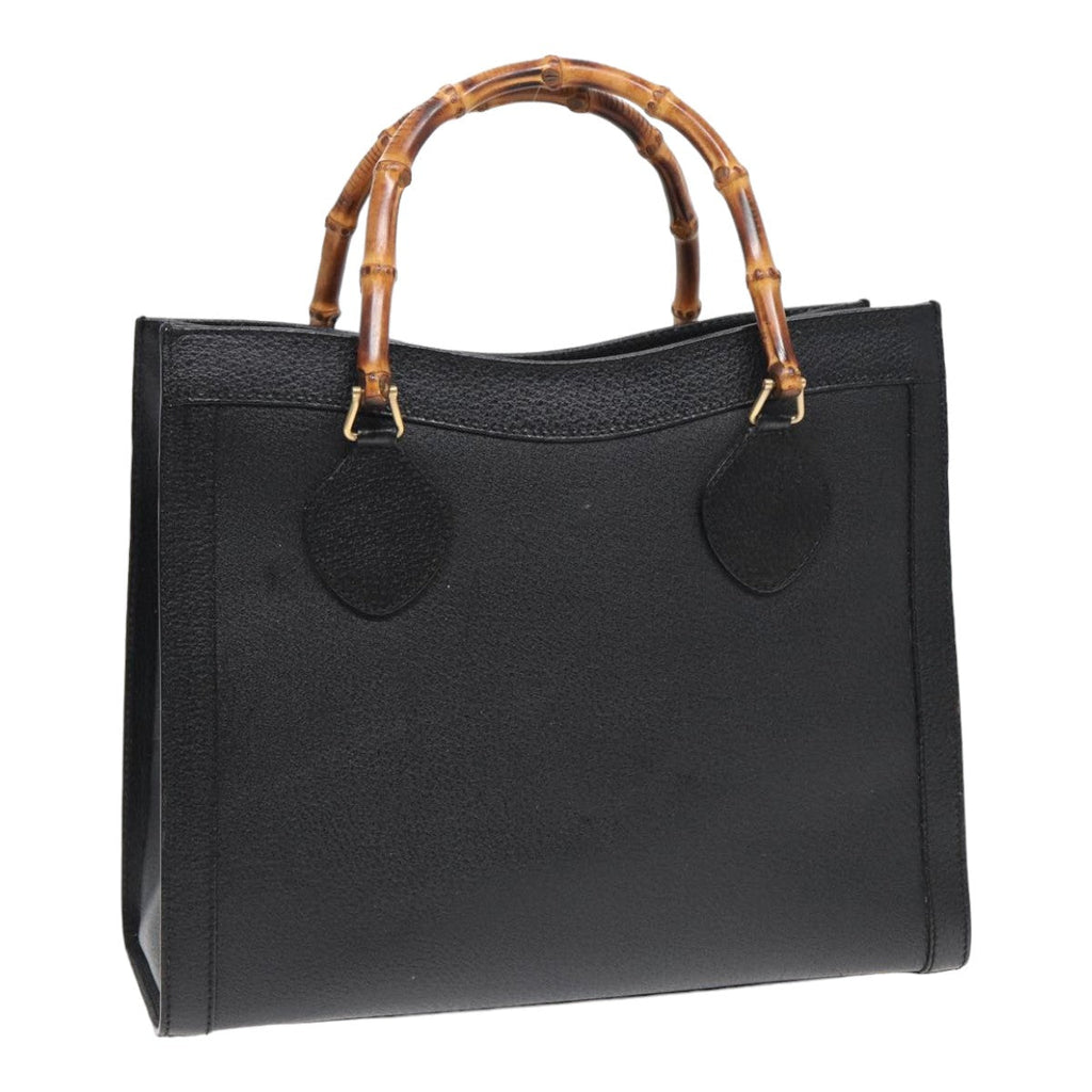 GUCCI Bamboo Hand Bag Leather Black ep4975