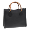 GUCCI Bamboo Hand Bag Leather Black ep4975