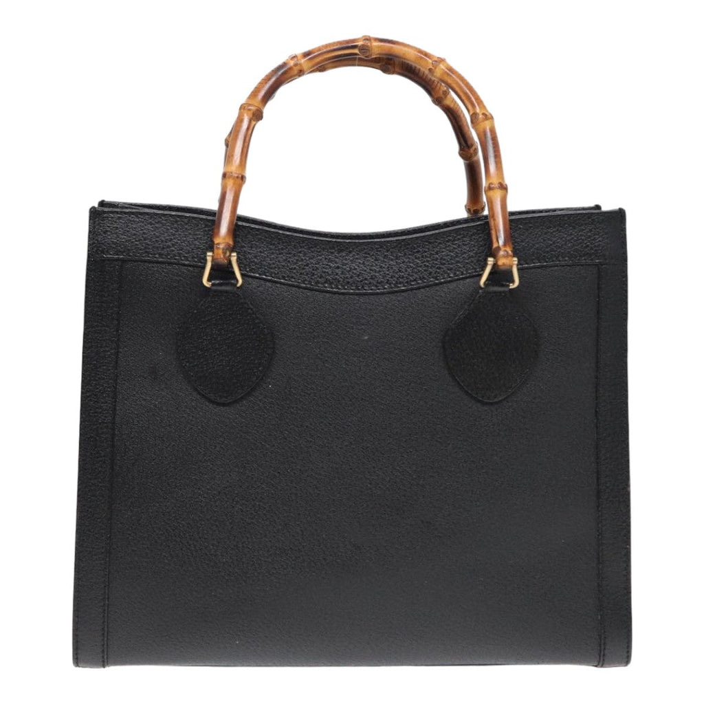 GUCCI Bamboo Hand Bag Leather Black ep4975