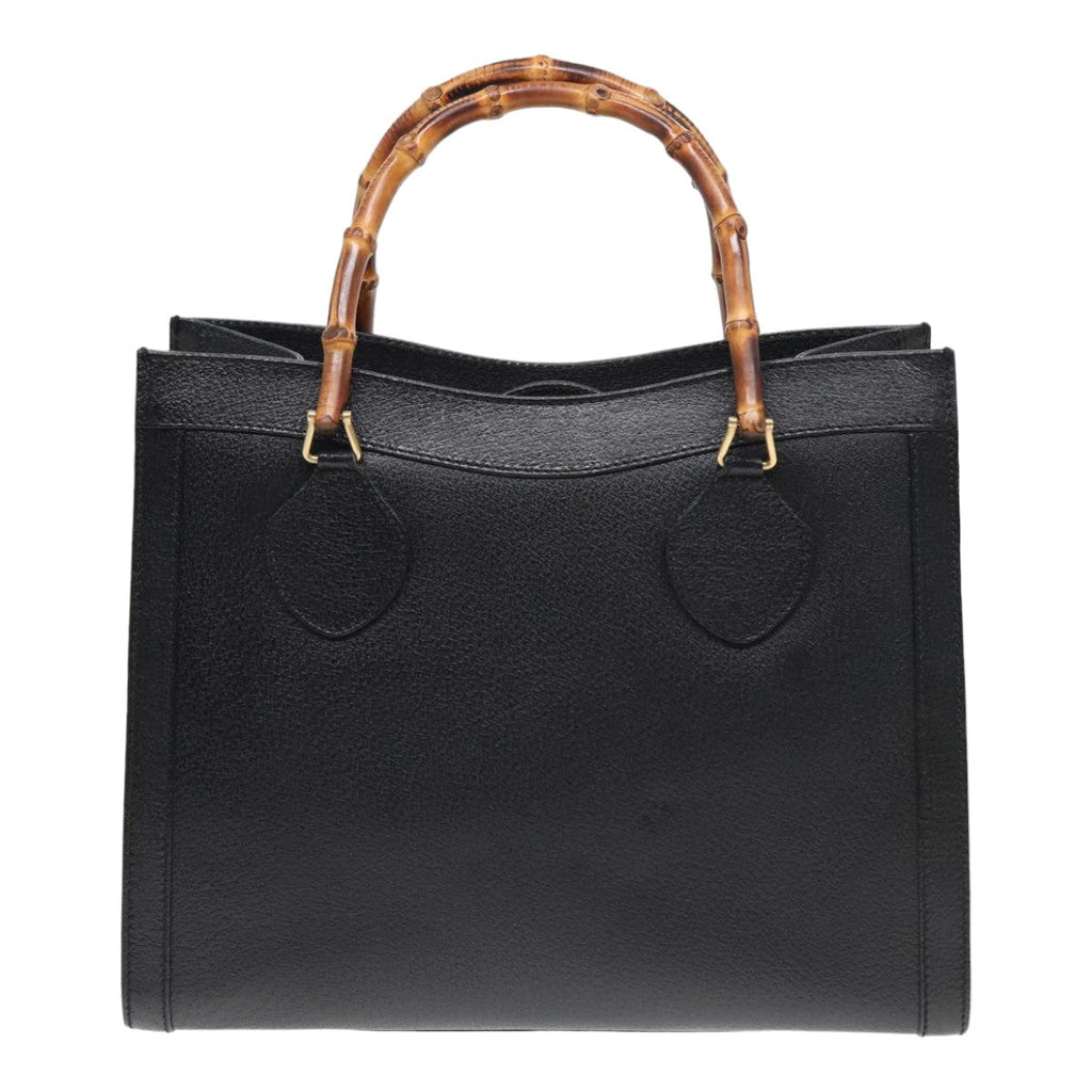 GUCCI Bamboo Hand Bag Leather Black ep4975