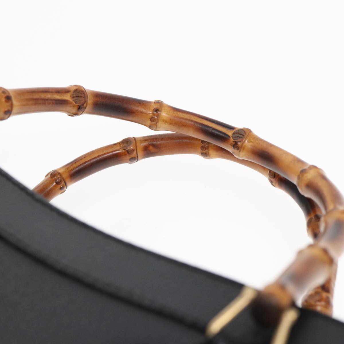 GUCCI Bamboo Hand Bag Leather Black ep4975