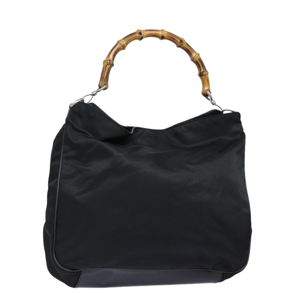 GUCCI Bamboo Hand Bag Nylon Black 001 1577 2615 ep4977