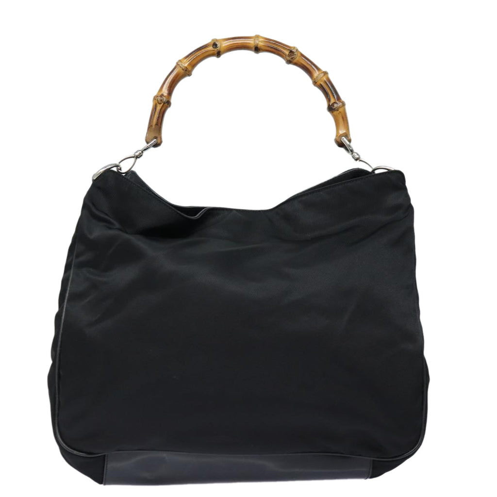 GUCCI Bamboo Hand Bag Nylon Black 001 1577 2615 ep4977