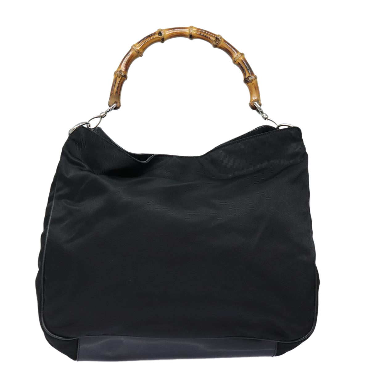 GUCCI Bamboo Hand Bag Nylon Black 001 1577 2615 ep4977