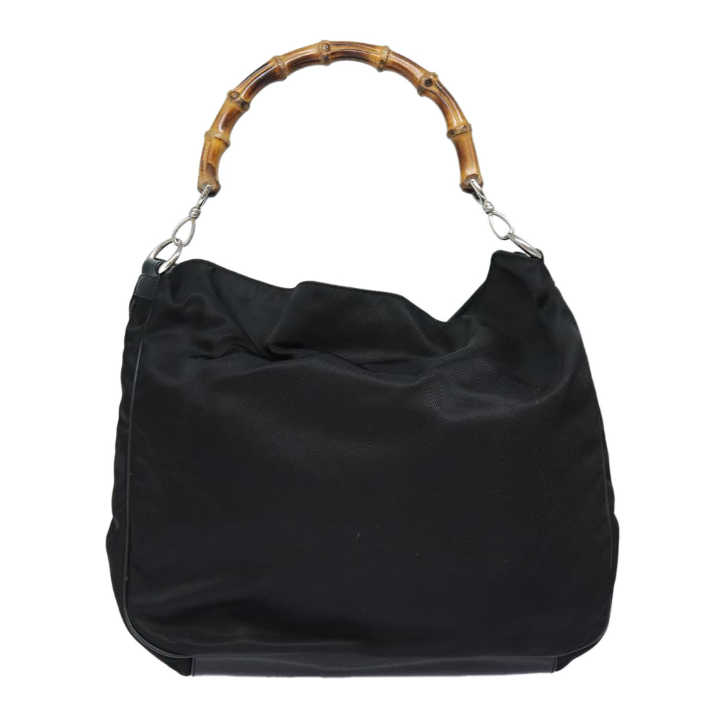 GUCCI Bamboo Hand Bag Nylon Black 001 1577 2615 ep4977