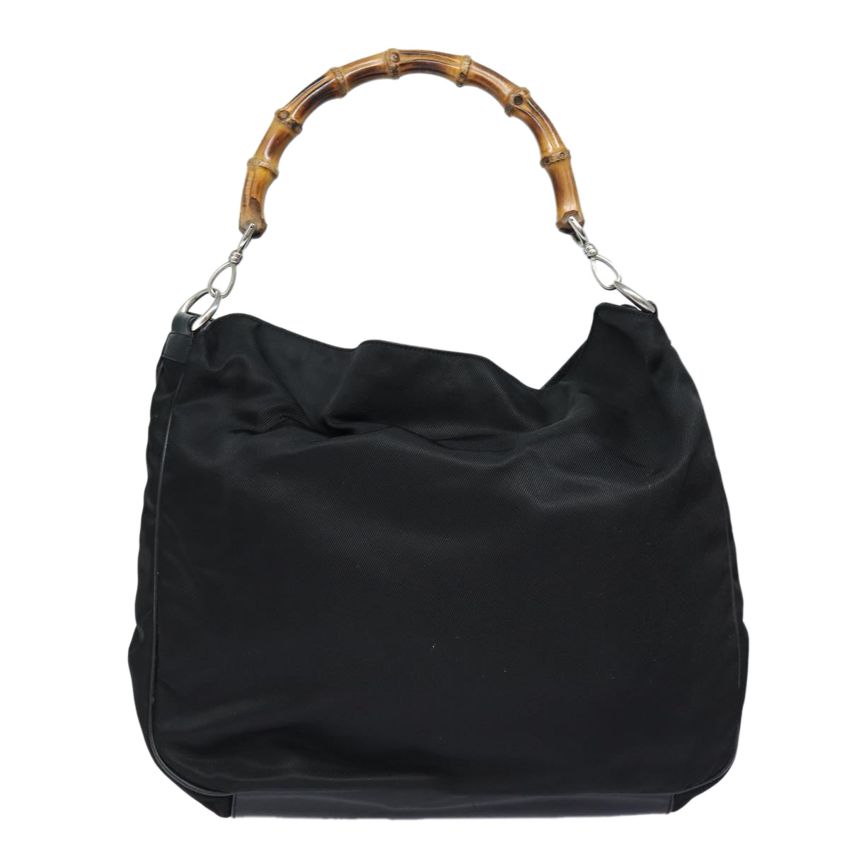 GUCCI Bamboo Hand Bag Nylon Black 001 1577 2615 ep4977