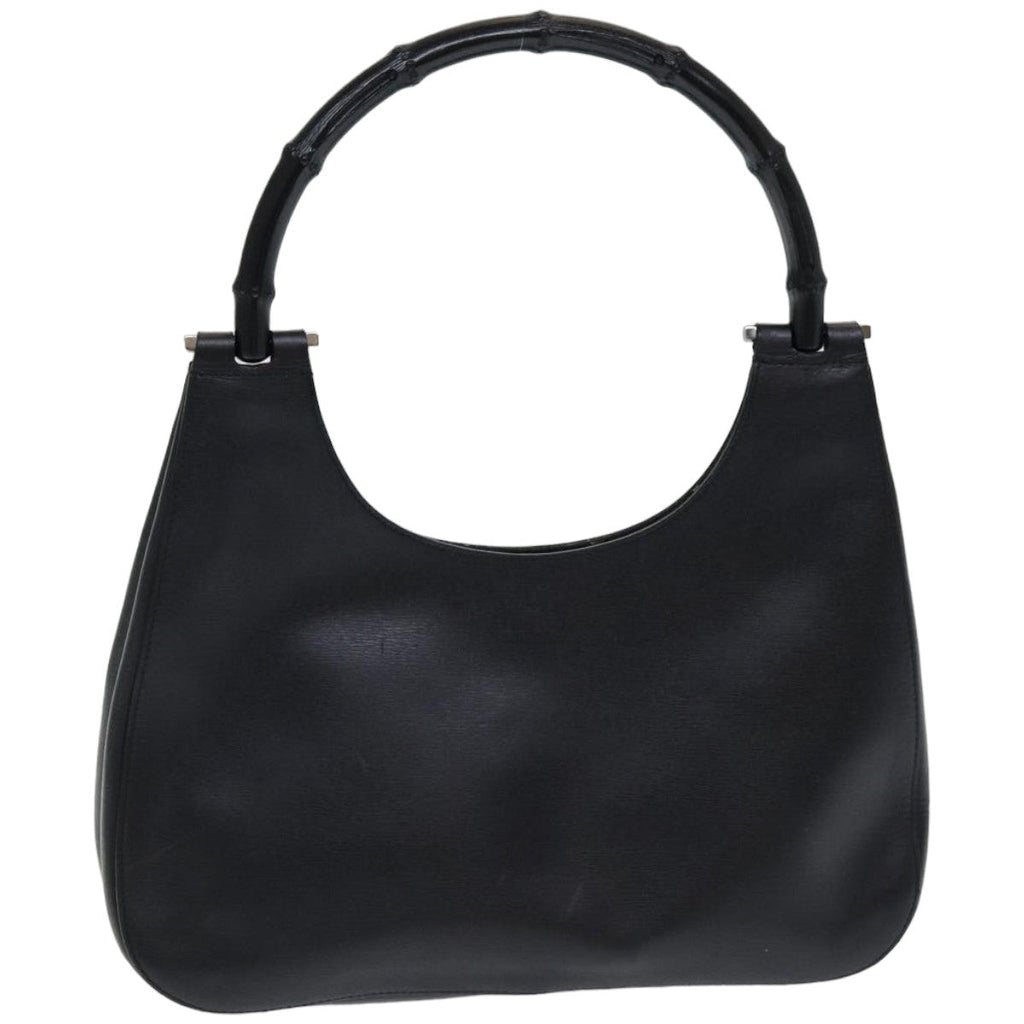 GUCCI Bamboo Hand Bag Leather Black 001 3739 ep4978