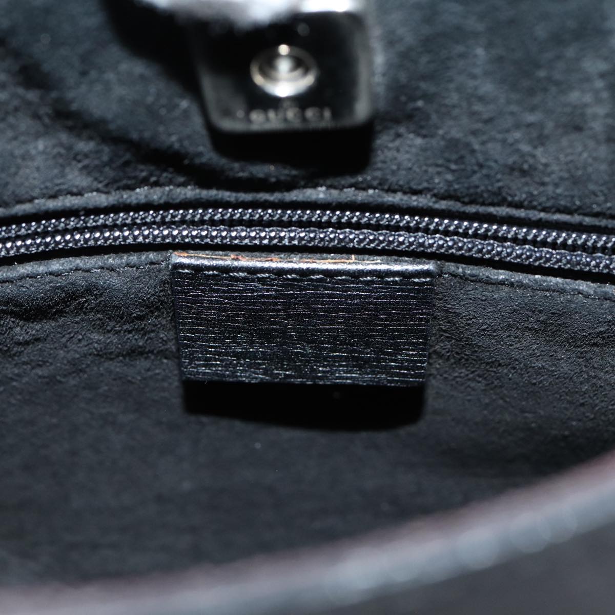 GUCCI Bamboo Hand Bag Leather Black 001 3739 ep4978