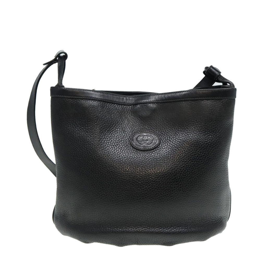 GUCCI Shoulder Bag Leather Black ep4979
