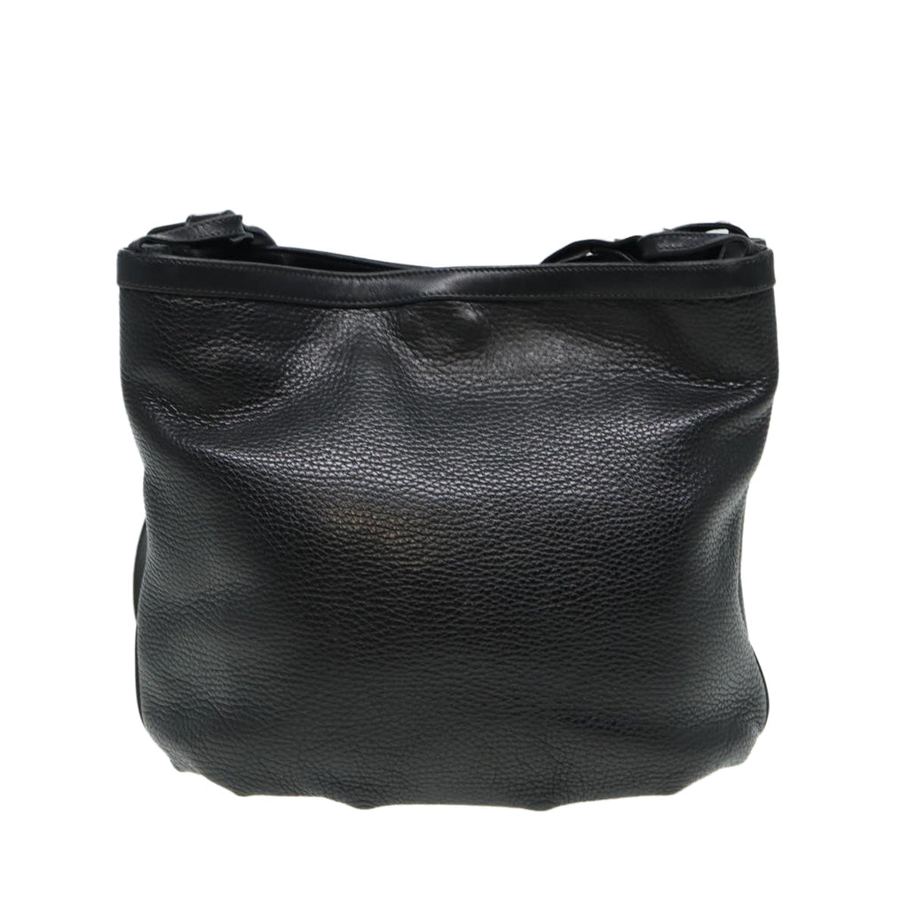 GUCCI Shoulder Bag Leather Black ep4979