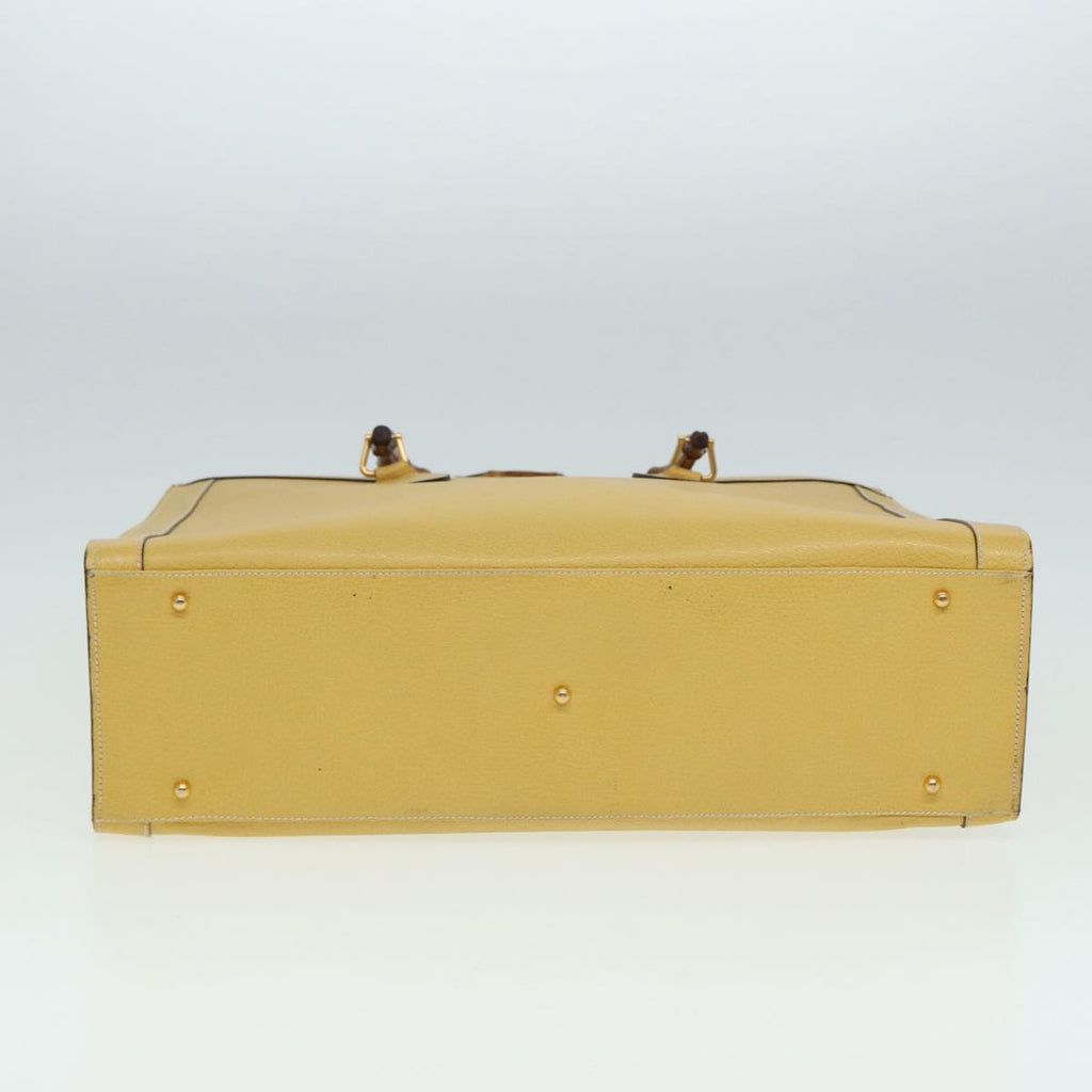 GUCCI Bamboo Hand Bag Leather Yellow 002 1186 0259 ep4981