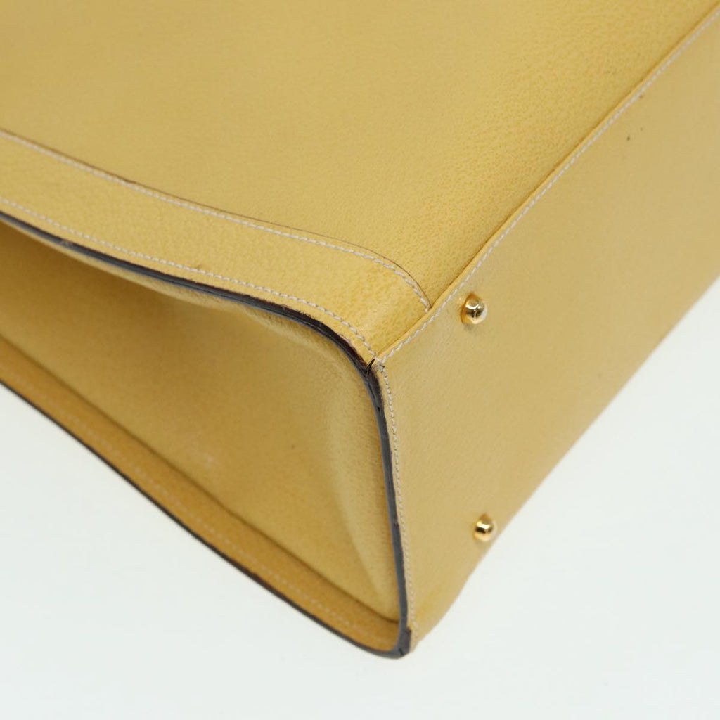 GUCCI Bamboo Hand Bag Leather Yellow 002 1186 0259 ep4981