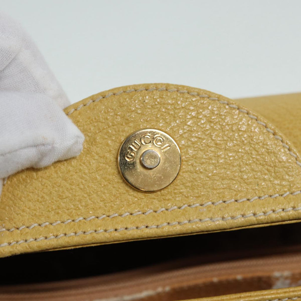 GUCCI Bamboo Hand Bag Leather Yellow 002 1186 0259 ep4981