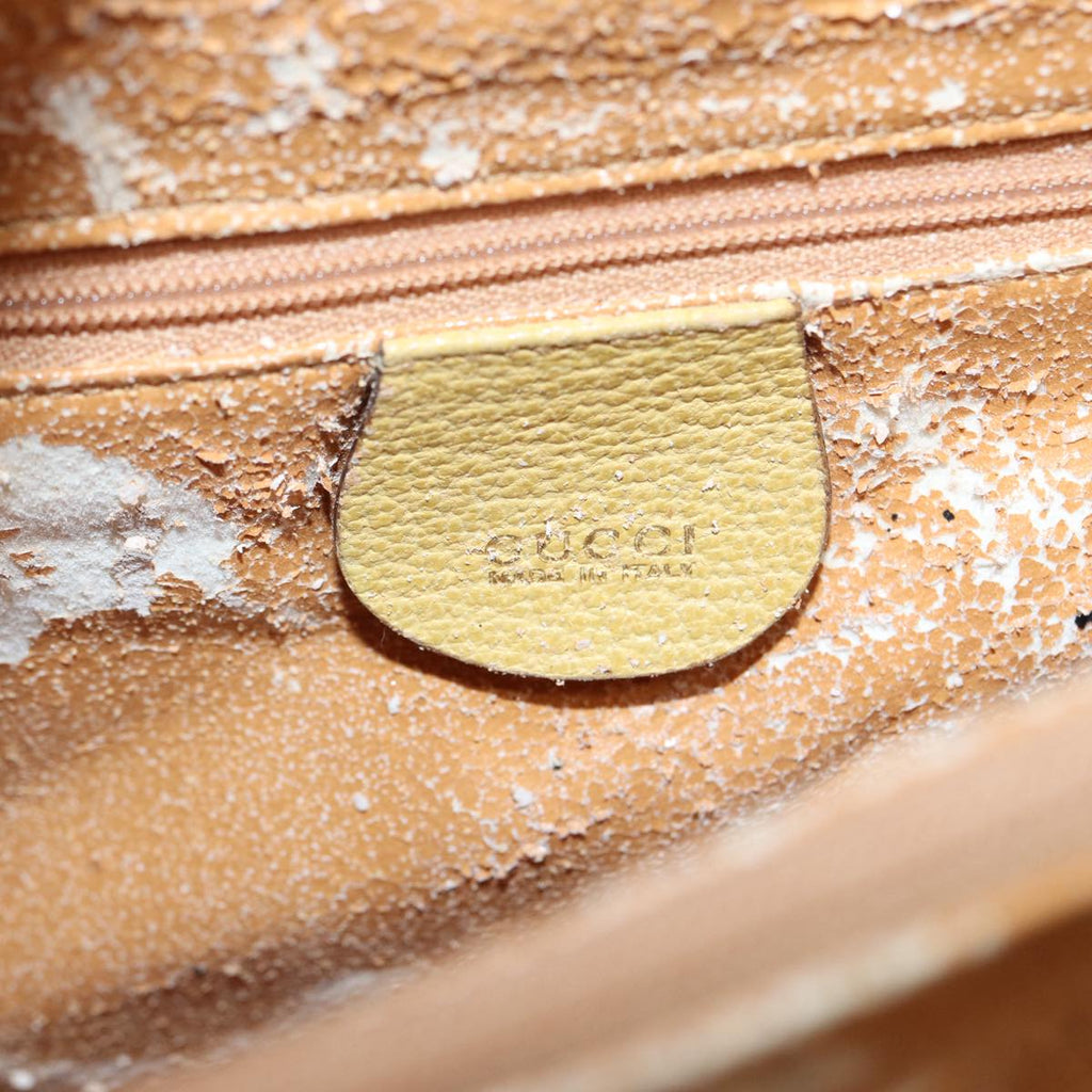 GUCCI Bamboo Hand Bag Leather Yellow 002 1186 0259 ep4981