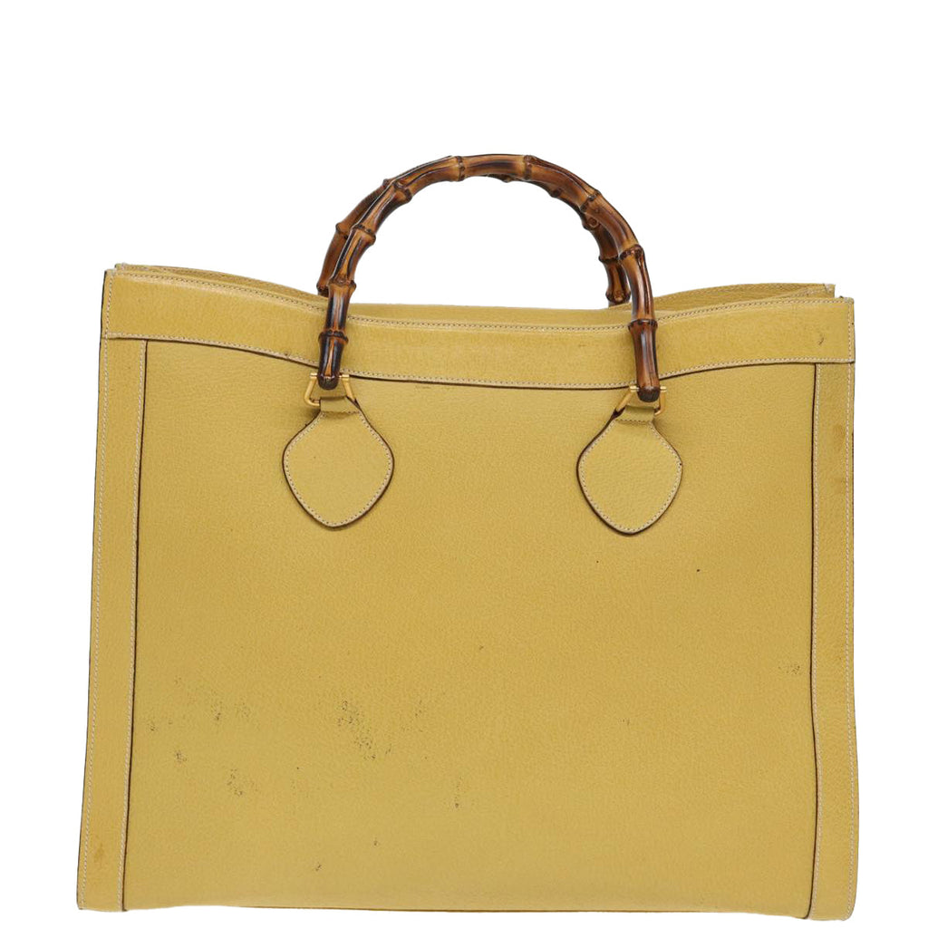 GUCCI Bamboo Hand Bag Leather Yellow 002 1186 0259 ep4981