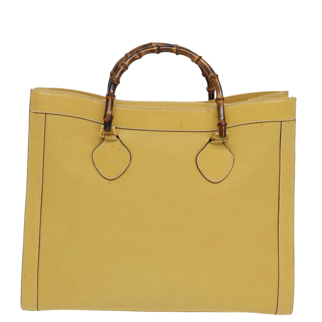 GUCCI Bamboo Hand Bag Leather Yellow 002 1186 0259 ep4981