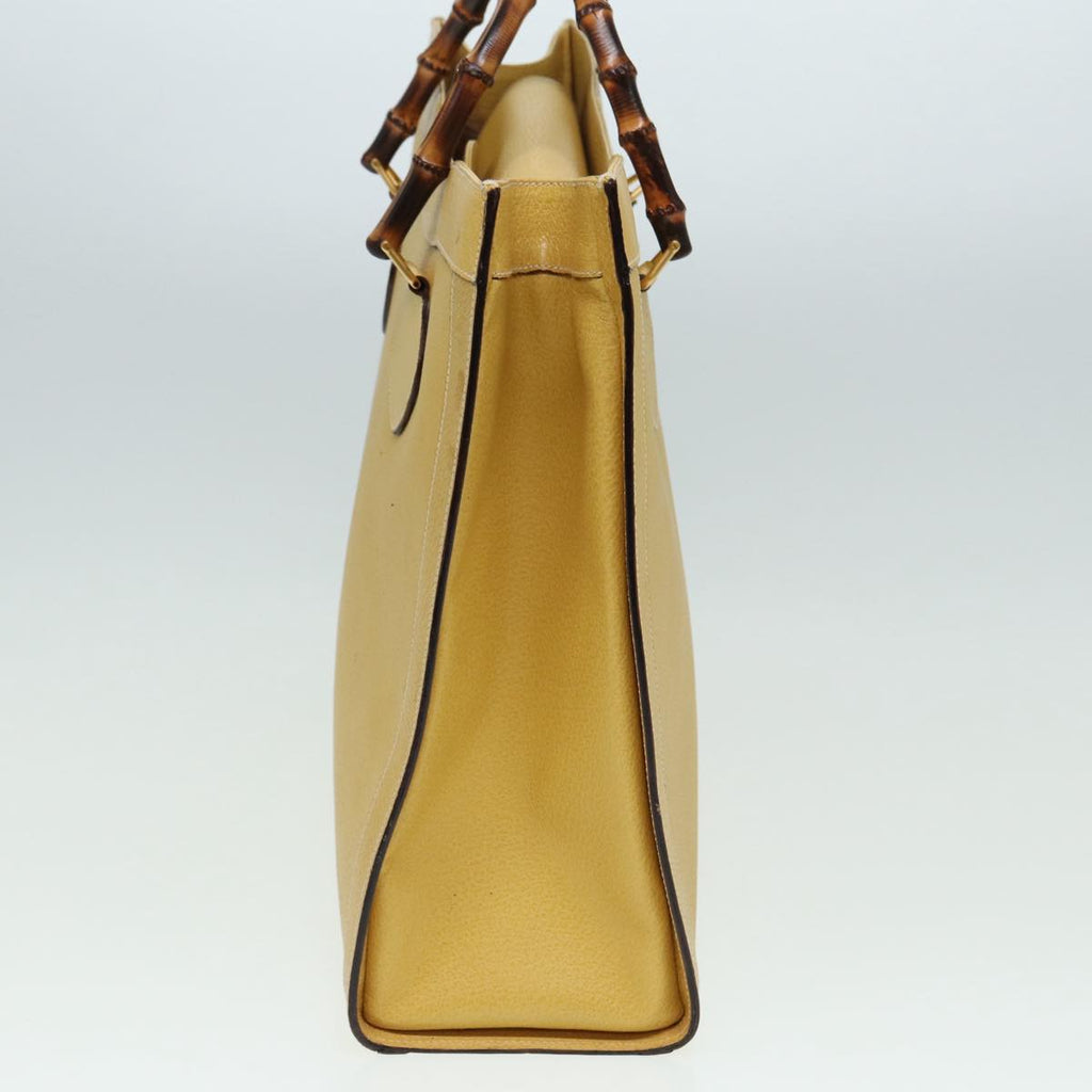 GUCCI Bamboo Hand Bag Leather Yellow 002 1186 0259 ep4981