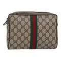 GUCCI GG Supreme Web Sherry Line Clutch Bag PVC Beige Red 89 01 012 ep4988