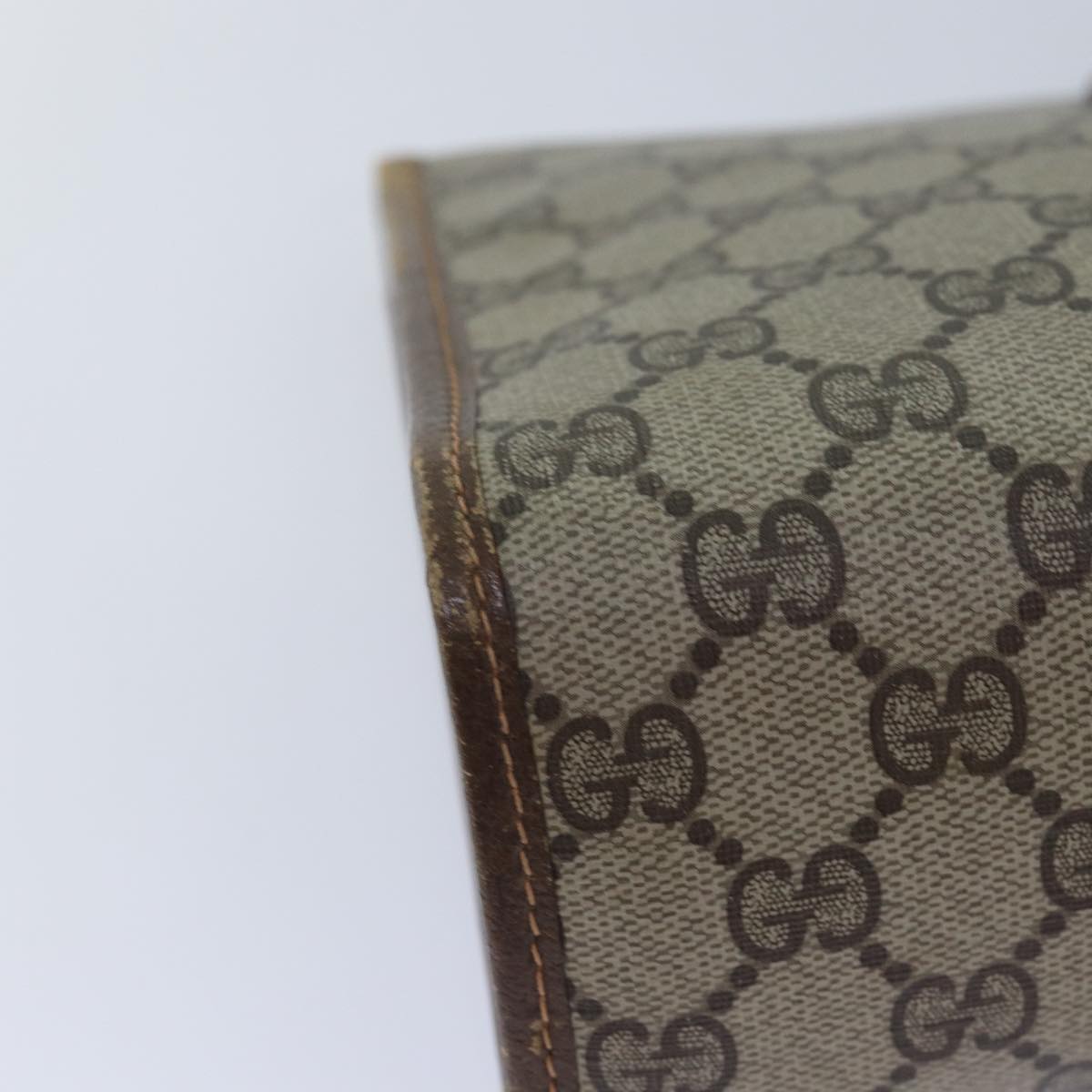 GUCCI GG Supreme Web Sherry Line Clutch Bag PVC Beige 89 01 031 ep4990