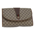 GUCCI GG Supreme Web Sherry Line Clutch Bag PVC Beige 89 01 031 ep4990
