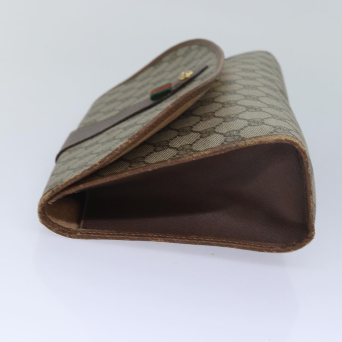GUCCI GG Supreme Web Sherry Line Clutch Bag PVC Beige 89 01 031 ep4990