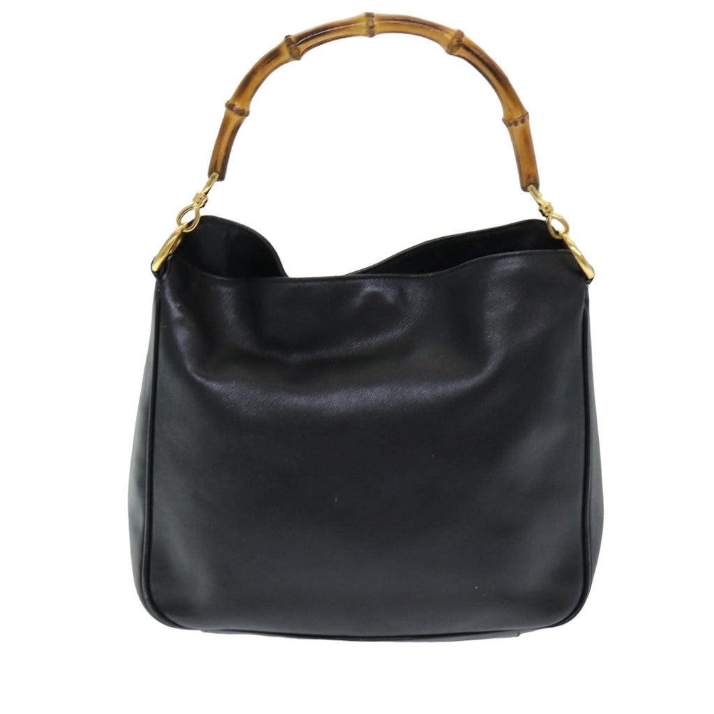 GUCCI Bamboo Hand Bag Nylon Black 001 0166 1638 ep4993