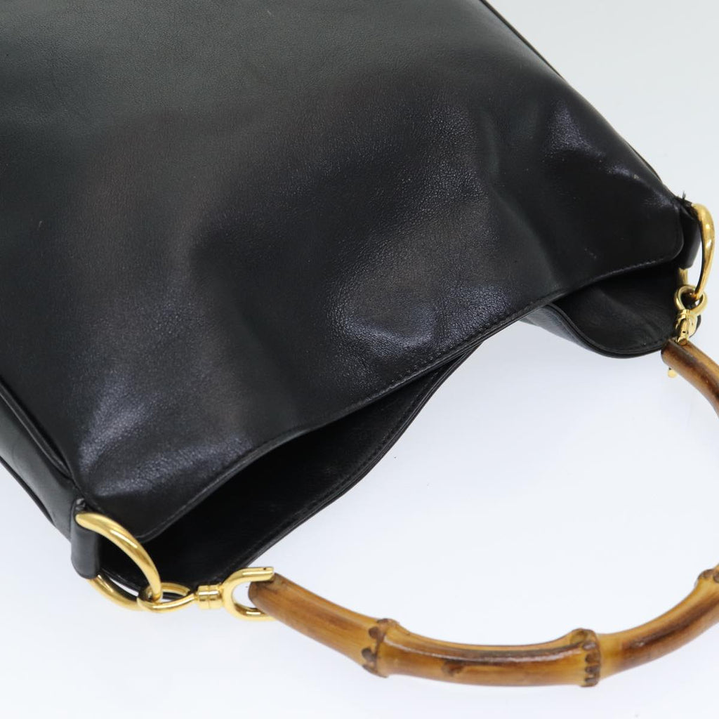 GUCCI Bamboo Hand Bag Nylon Black 001 0166 1638 ep4993