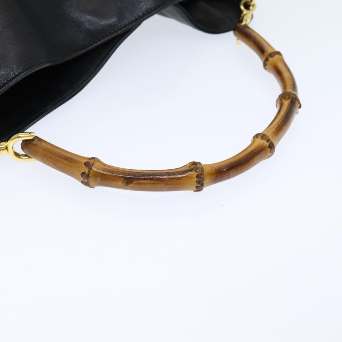 GUCCI Bamboo Hand Bag Nylon Black 001 0166 1638 ep4993