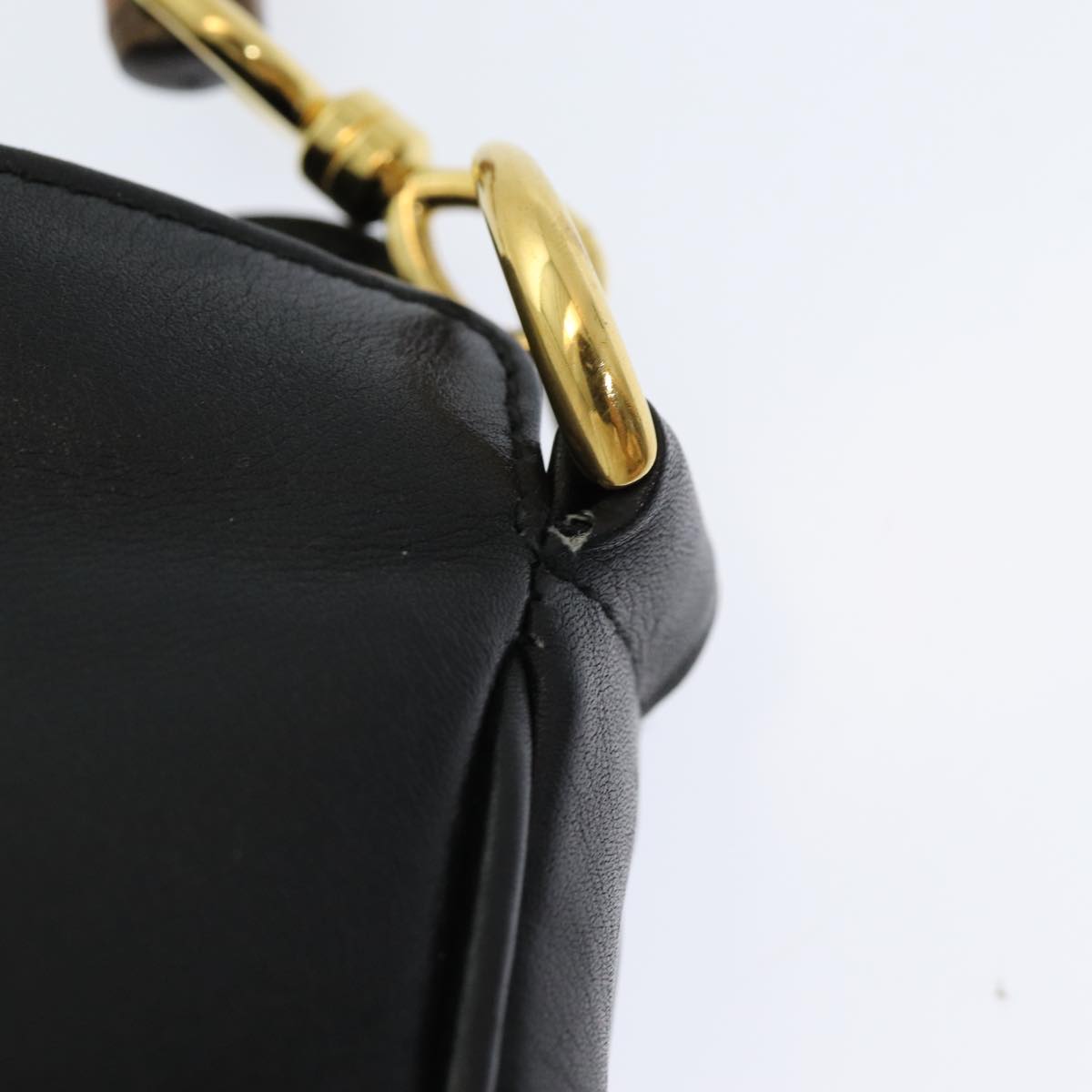 GUCCI Bamboo Hand Bag Nylon Black 001 0166 1638 ep4993