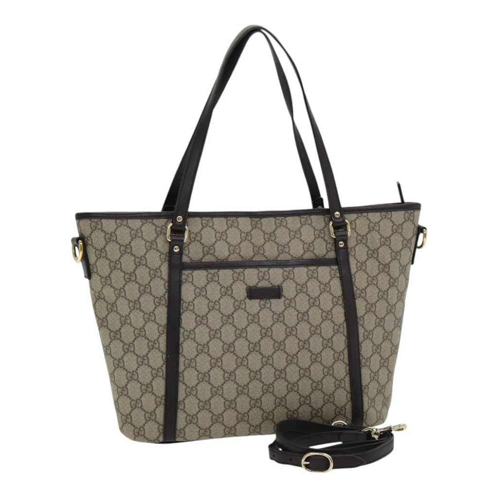 GUCCI GG Supreme Tote Bag PVC Outlet 2way Beige 388929 ep4999