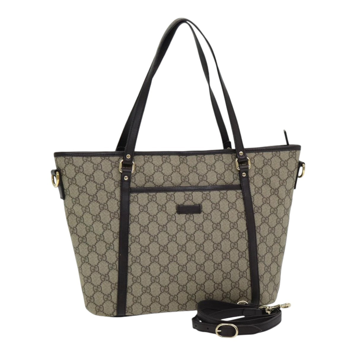 GUCCI GG Supreme Tote Bag PVC Outlet 2way Beige 388929 ep4999