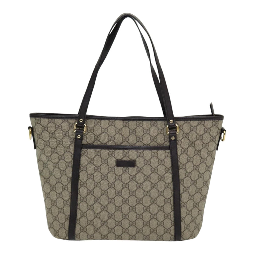 GUCCI GG Supreme Tote Bag PVC Outlet 2way Beige 388929 ep4999