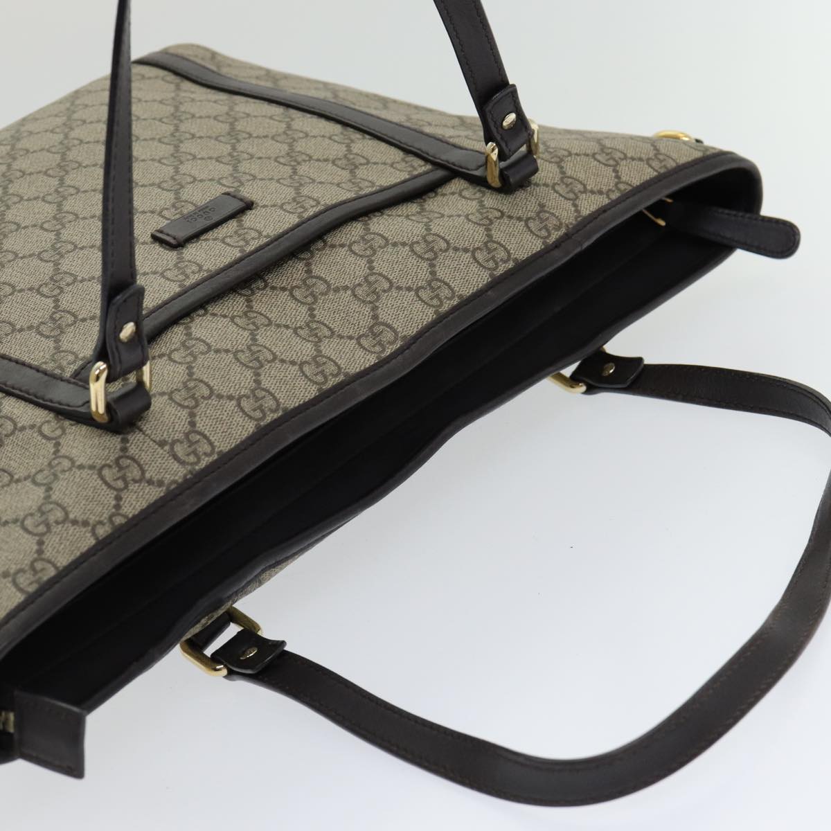 GUCCI GG Supreme Tote Bag PVC Outlet 2way Beige 388929 ep4999