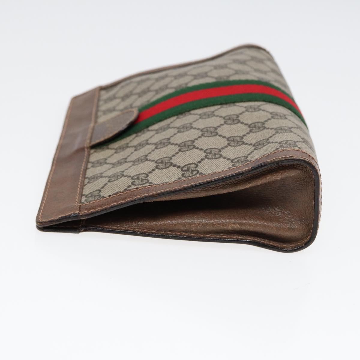 GUCCI GG Supreme Web Sherry Line Clutch Bag Beige Red Green 010 378 ep5011