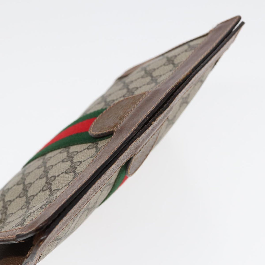 GUCCI GG Supreme Web Sherry Line Clutch Bag Beige Red Green 010 378 ep5011