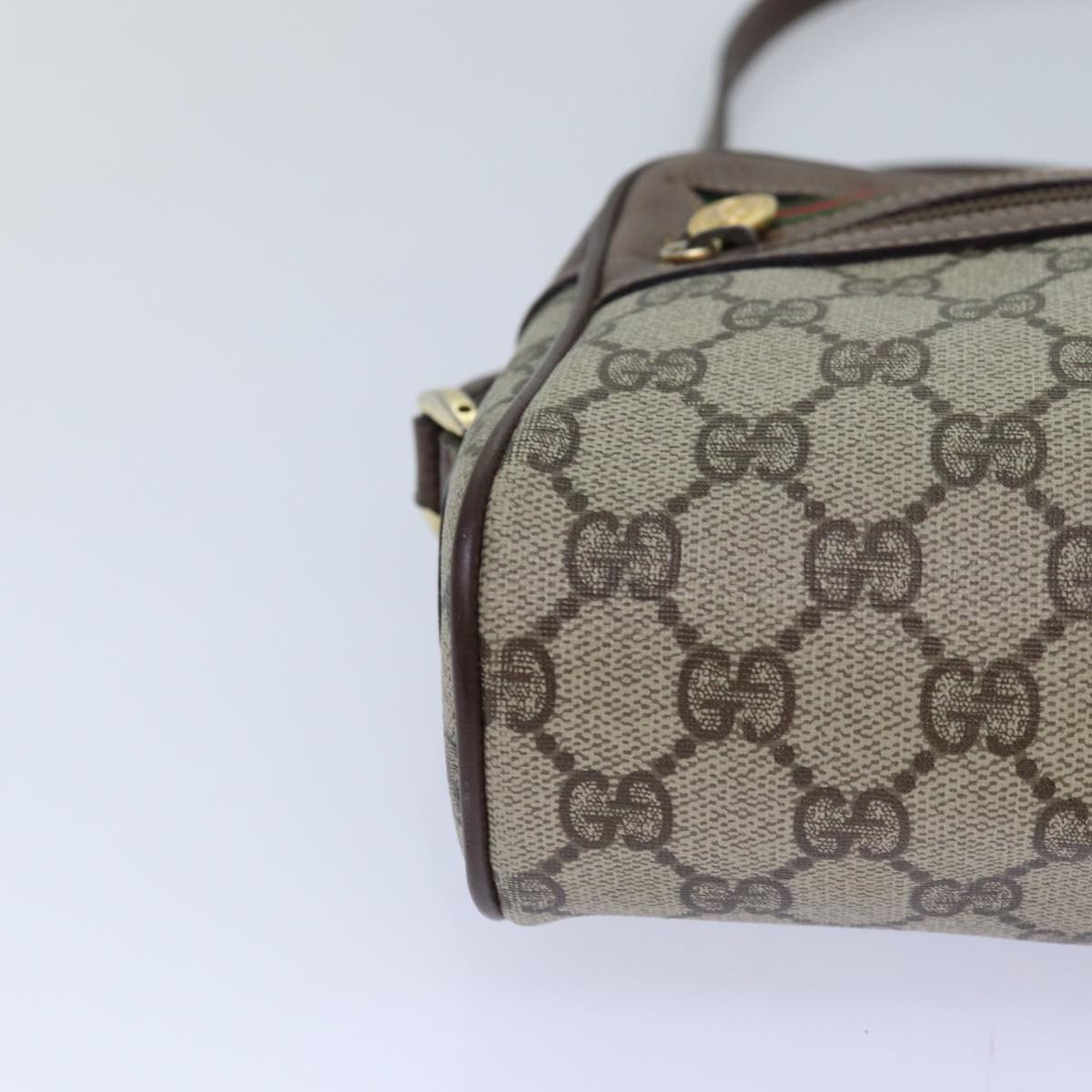 GUCCI GG Supreme Web Sherry Line Shoulder Bag PVC Beige 001 44 6655 ep5014