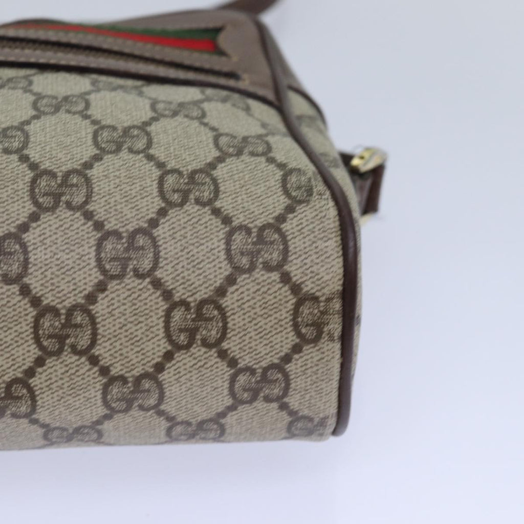 GUCCI GG Supreme Web Sherry Line Shoulder Bag PVC Beige 001 44 6655 ep5014