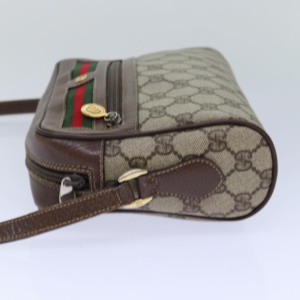 GUCCI GG Supreme Web Sherry Line Shoulder Bag PVC Beige 001 44 6655 ep5014