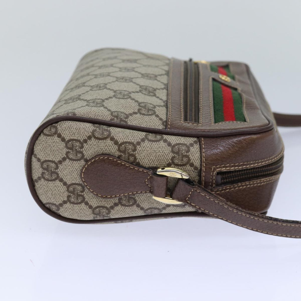 GUCCI GG Supreme Web Sherry Line Shoulder Bag PVC Beige 001 44 6655 ep5014