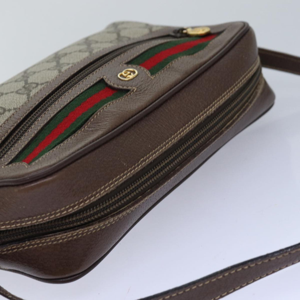 GUCCI GG Supreme Web Sherry Line Shoulder Bag PVC Beige 001 44 6655 ep5014