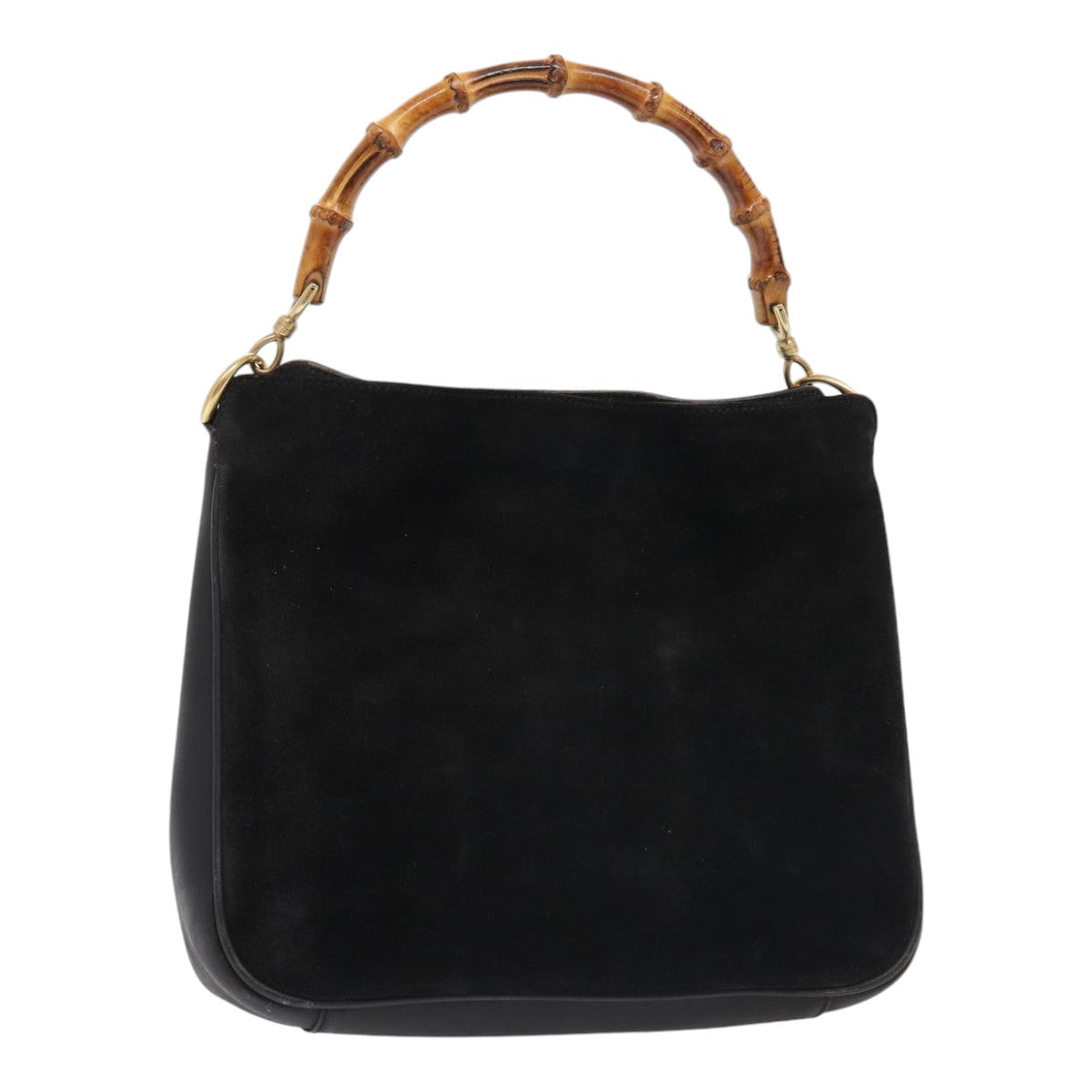GUCCI Bamboo Hand Bag Suede Black 001 2058 1638 0 ep5053