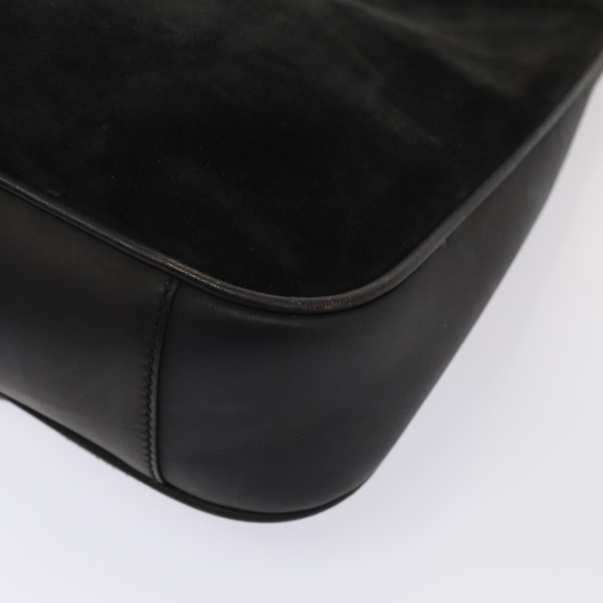 GUCCI Bamboo Hand Bag Suede Black 001 2058 1638 0 ep5053